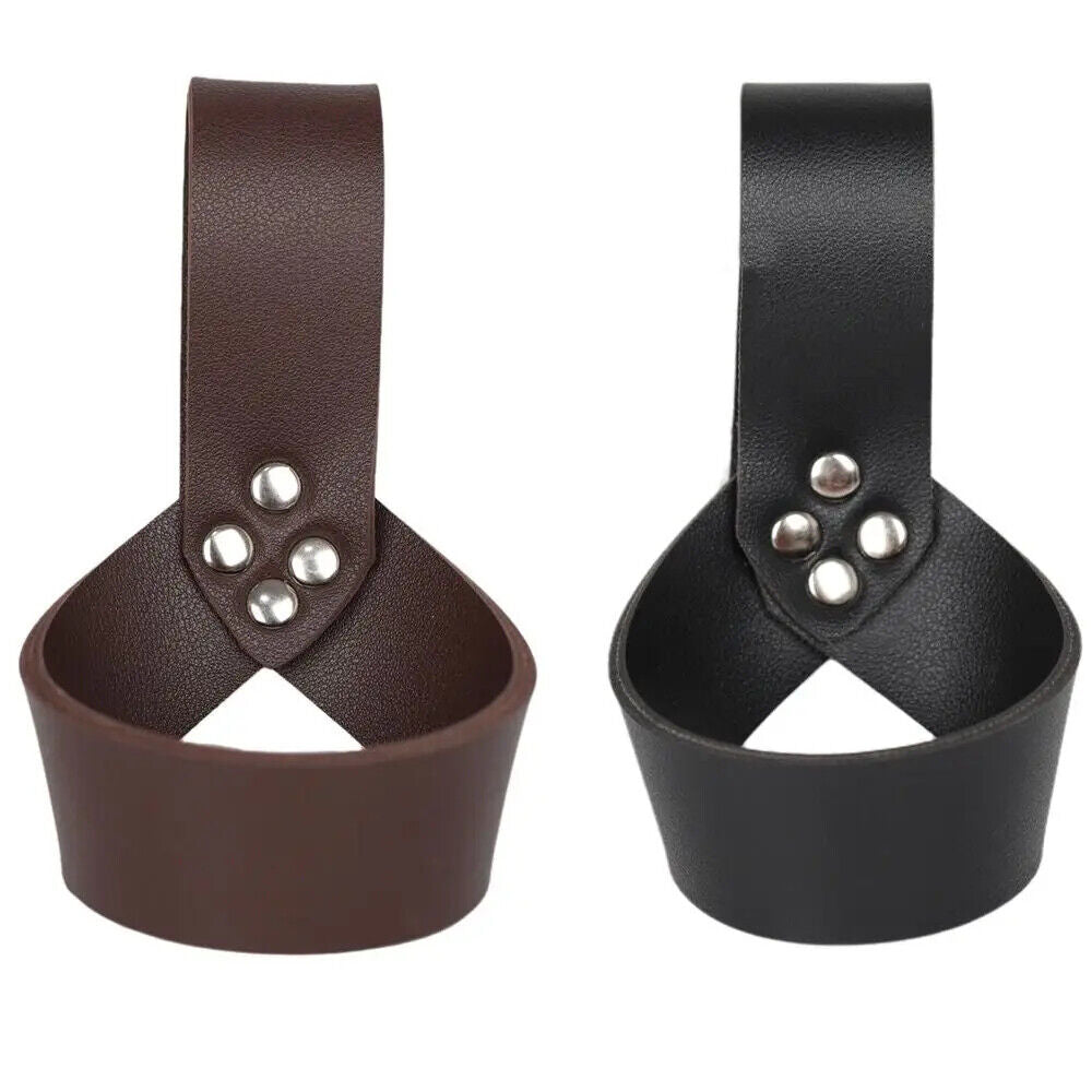 Medieval Sword Holder Ring PU Leather Sleeve Rapier Holster Costume Weapon Strap