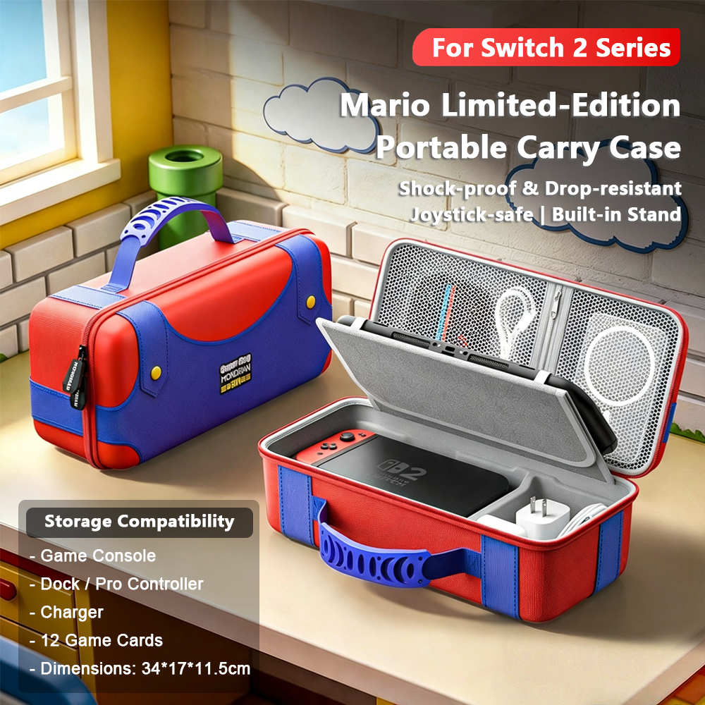 Mario Limited‑Edition Hard‑Shell Carrying Case for Nintendo Switch 2/Switch/OLED