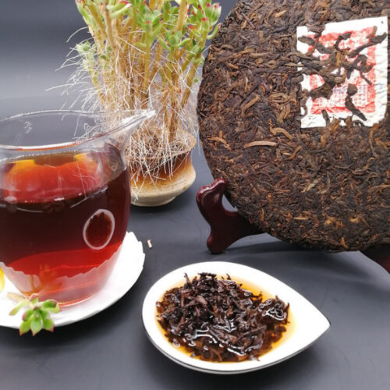 Old Tea Puerh Tea Cake Ripper Puer Cooked 357g Yunnan Tong Qing Hao Yiwu Mt.-