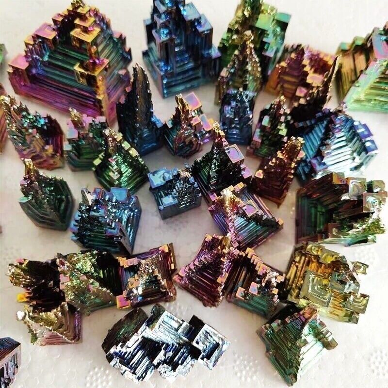 Crystal Mineral Rough Specimen Natural Bismuth Metal Ore Stones Decoration 5-30g