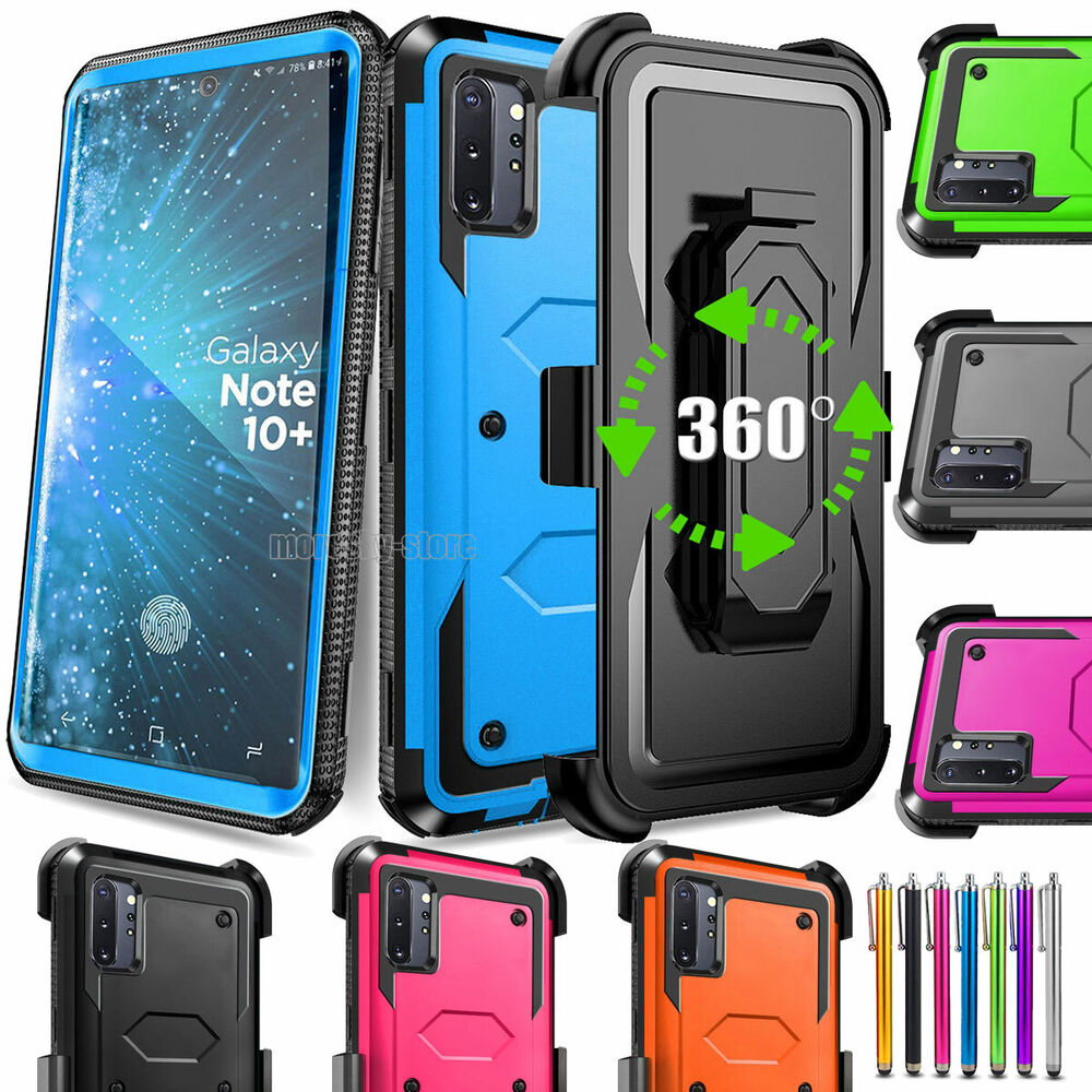 For Samsung Galaxy Note10+ Shockproof Case, w Belt Clip Stand Rugged Phone Cover