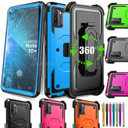 For Samsung Galaxy Note10+ Shockproof Case, w Belt Clip Stand Rugged Phone Cover