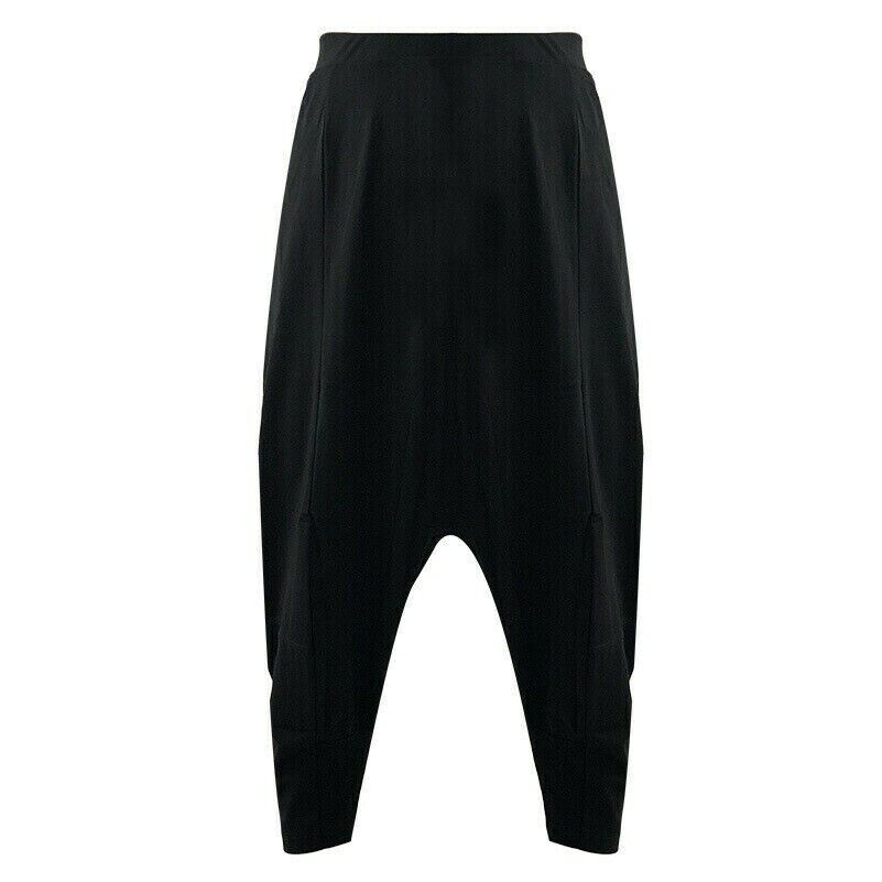 Women Men Drop Crotch Pants Baggy Harem Style Trousers Hippie Elastic Waist