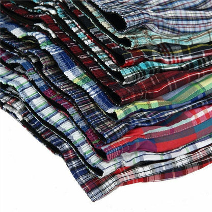 4-Pack Men's Boxer Shorts Woven Cotton Classic Plaid Underpants Loose Breathable