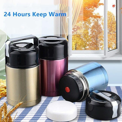 Thermos Lunch Box 800ML/1000ML/1200ML Portable Stainless Steel Food Containers