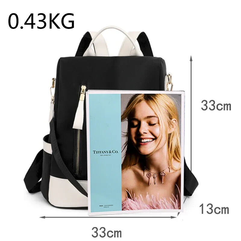 Women's Backpack Back Zipper Girls Schoolbag Travel Single Shoulder Backpack