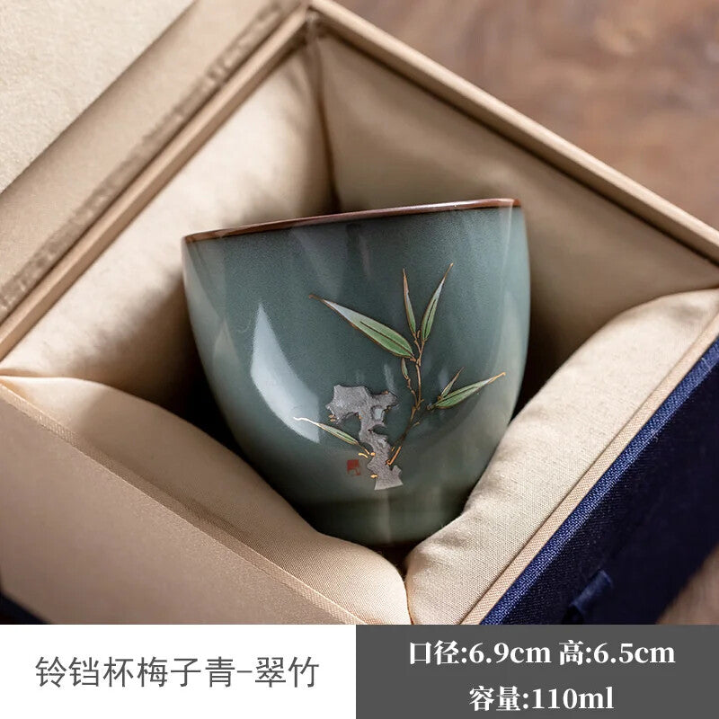 Guan Kiln Iron Tire Ceramic Tea Cup Cup TeaCups Gracked Glaze Split Ice Tea Gift