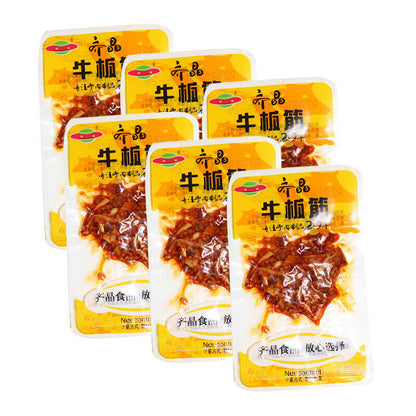 齐晶香辣牛板筋香辣散装即食小吃 Qijing Spicy Beef Plate Tendon Spicy Bulk Instant Snack