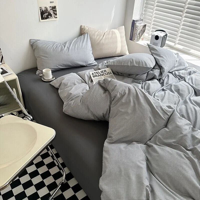 Duvet Cover Set with Sheet Pillowcases Color Bed Queen Size Home Bedding Set