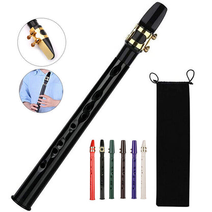 8 Hole Mini Portable Saxophone Pocket Sax C Key Instrument with Carrying Bag