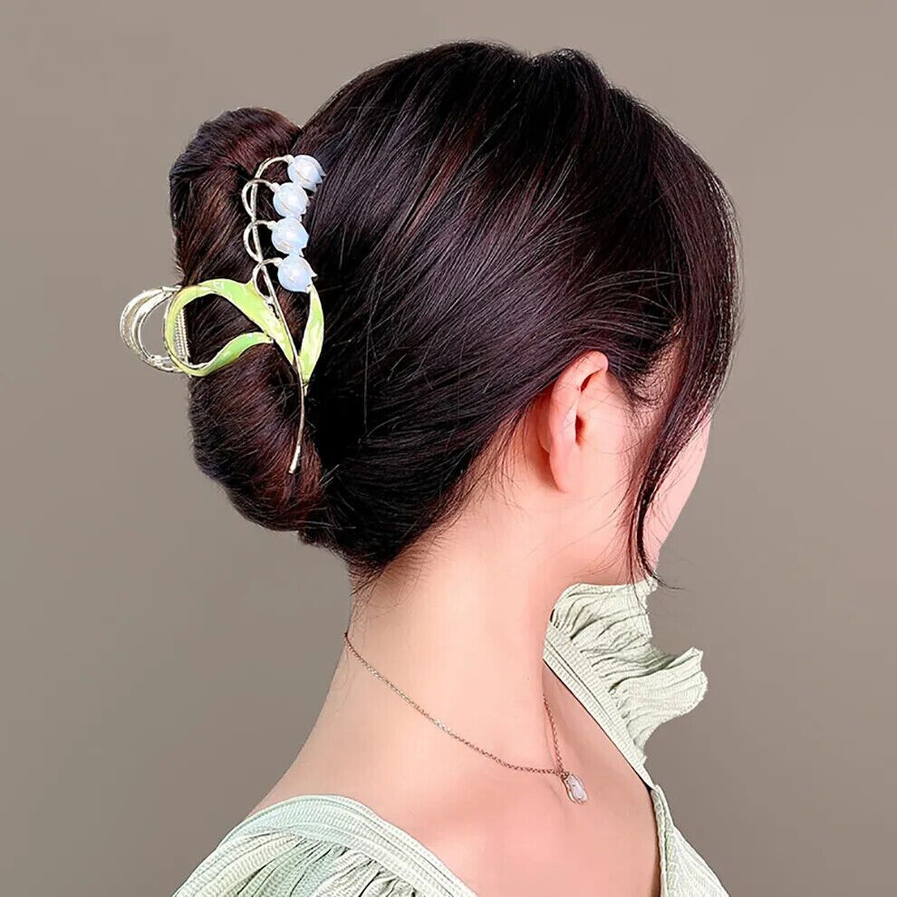 Women Hair Accessories Metal Lily Of The Valley Fashion Claws Hairclips Headwear