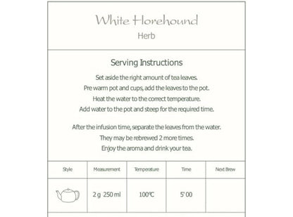 Horehound Leaf Tea Herb - White Horehound Leaves 100g