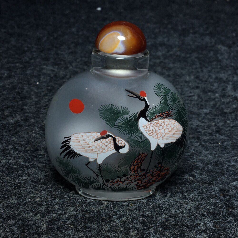 Ancient Chinese handmade interior painting ancient glazed snuff bottle