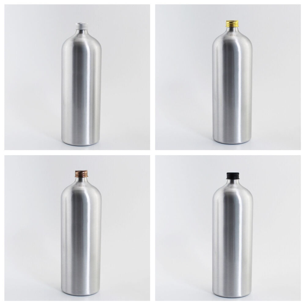 Aluminum Bottles Empty Liquid Soap Essential Oil Metal Container W/ Screw Cap 1L