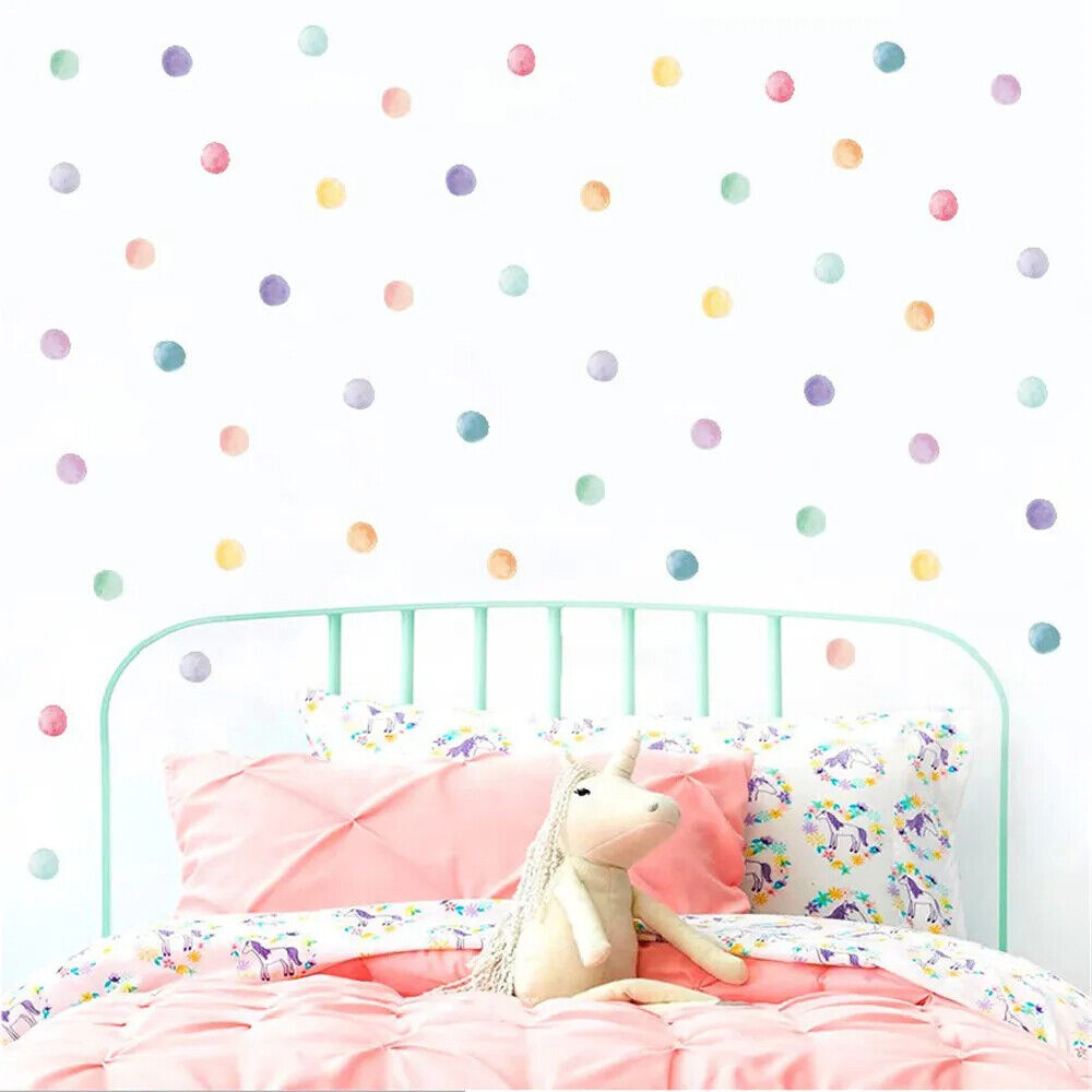 Wall Stickers Vinyl Multi-Color Polka Dots Kids Boys Girls Bedroom Circle Decals