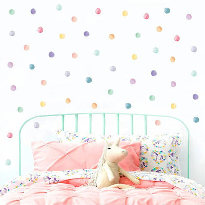 Wall Stickers Vinyl Multi-Color Polka Dots Kids Boys Girls Bedroom Circle Decals