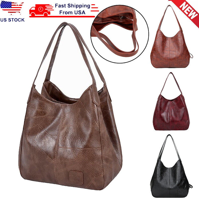 Women Designer Leather Shoulder Bag Large Capacity Ladies Handbag Hobo Tote US