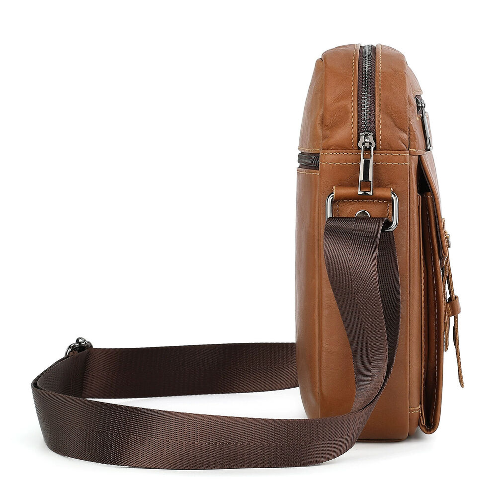 100% Genuine Leather Men's Crossbody Shoulder Bag, Handbag Business Cowhide