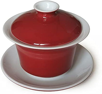 Porcelain Gaiwan 5oz/150ml Teacup Chinese Cover Bowl Tea Cup Lid Saucer Set