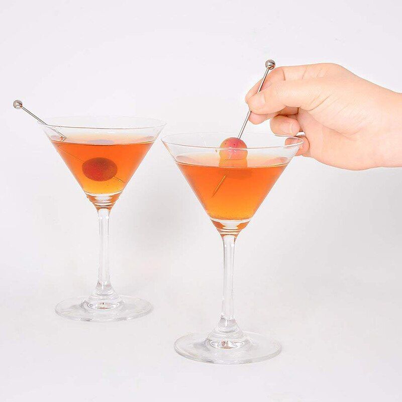 Cocktail Picks Fruit Sticks Bar Tool Drink Stirring Martini Accessory 11cm Metal