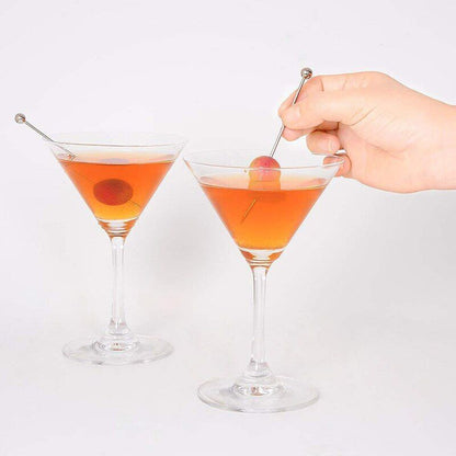 Cocktail Picks Fruit Sticks Bar Tool Drink Stirring Martini Accessory 11cm Metal