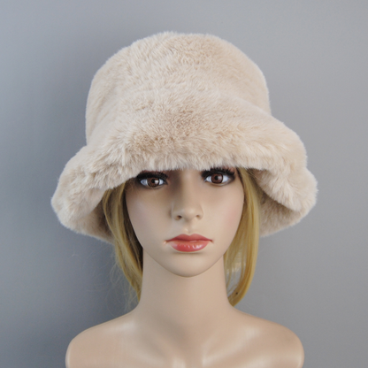 New Style Fake Rabbit Fur Hats Soft Hat Cotton Lining Warm Fashion Ski Beanies