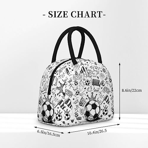 RUVNSR Soccer Lunch Box Ball Portable Insulated Bags One Size, Color 5