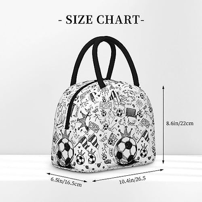 RUVNSR Soccer Lunch Box Ball Portable Insulated Bags One Size, Color 5
