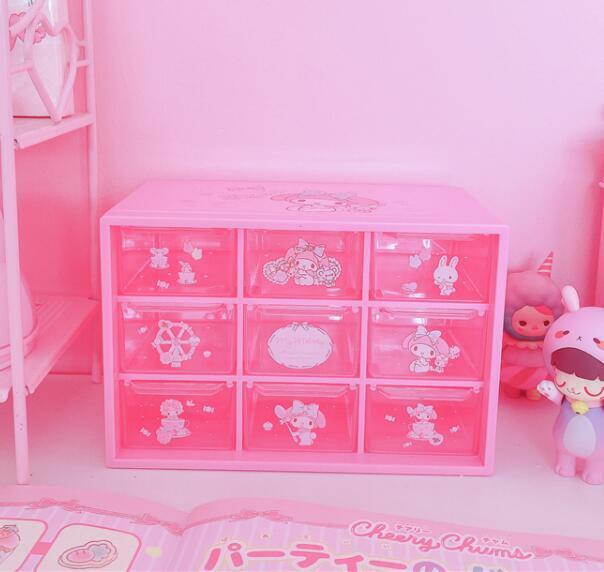 Super Cute My Melody Desk Jewelry Box Case Storage Organizer Case Stationery Box