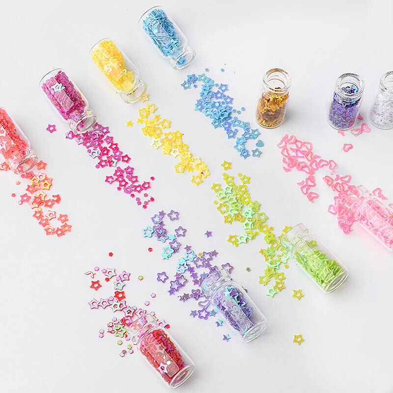 Nail Art Sequins 48 Bottles Set Glitter Powder Manicure Decor Tip Polish Sticker
