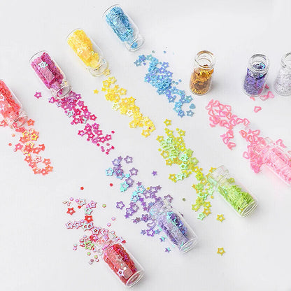 Nail Art Sequins 48 Bottles Set Glitter Powder Manicure Decor Tip Polish Sticker