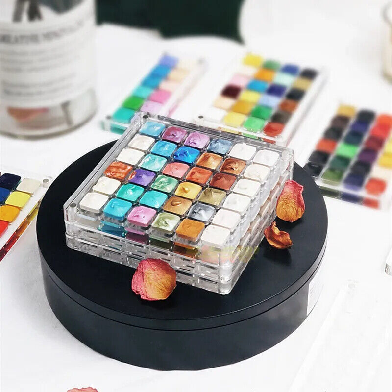 Watercolor Paint Empty Box 16/36 Grid Acrylic Transparent Magnetic Color Palette