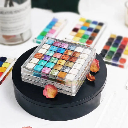 Watercolor Paint Empty Box 16/36 Grid Acrylic Transparent Magnetic Color Palette