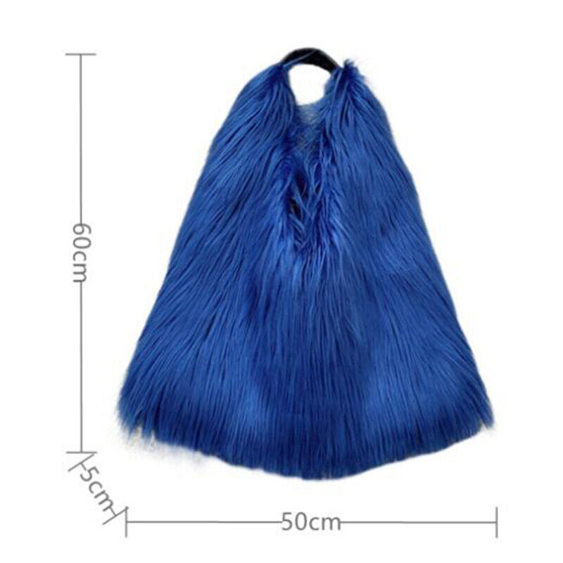 Winter Soft Faux Fur Tote Bags Large Capacity Fluffy Plush Shoulder Handbag Warm