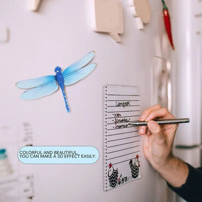 Dragonfly Ornament 10Pcs PVC Magnetic Simulated Home Garden Flower Bed Decor 9cm