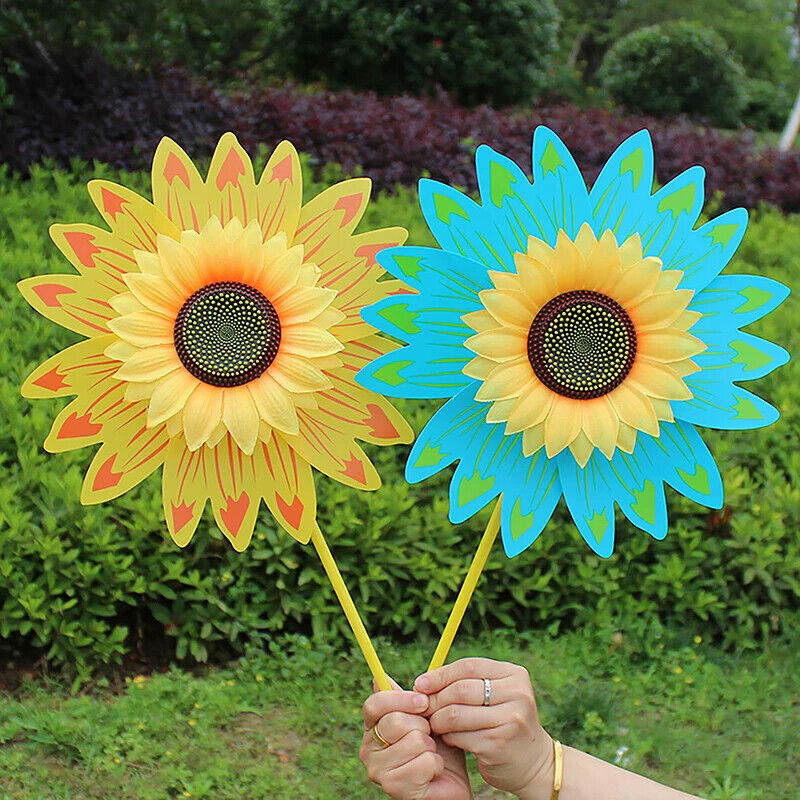 Sunflower Windmills Colorful Wind Turbines Lawn Garden Party Decorations 28x29cm