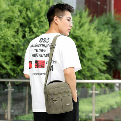 New Casual Canvas Shoulder Bag Men Messenger Bags Lightweight Small Travel Bag