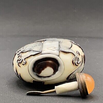 chinese glass asian/oriental antiques dragon phoenix sculpture snuff bottle rare