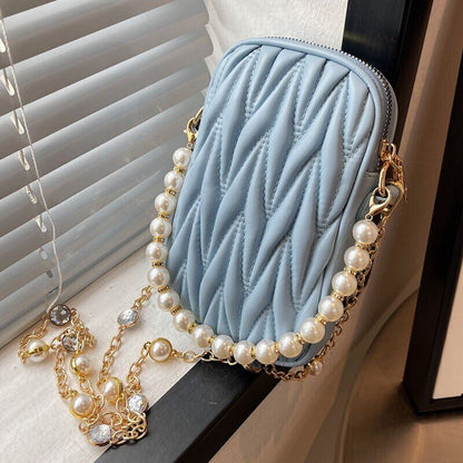 Pearl Shoulder Women's Bag Flap Crossbody Bags Women Female Handbags