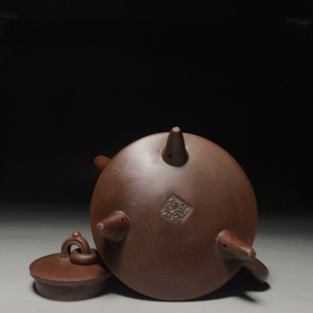 vintage chinese yixing purple clay teapot zisha ceremony carving Collectible art