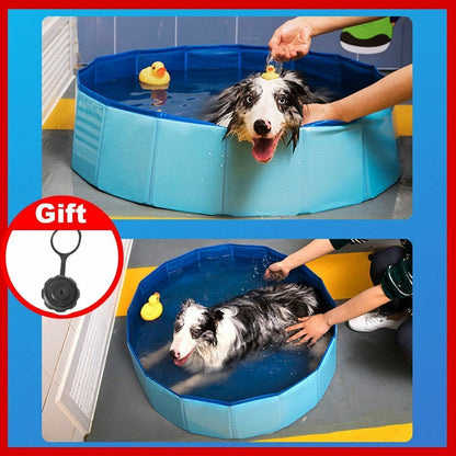 Dog Swimming Pool Foldable Pet Bath Tub Bathtub Collapsible Bathing Cats Kids 1x