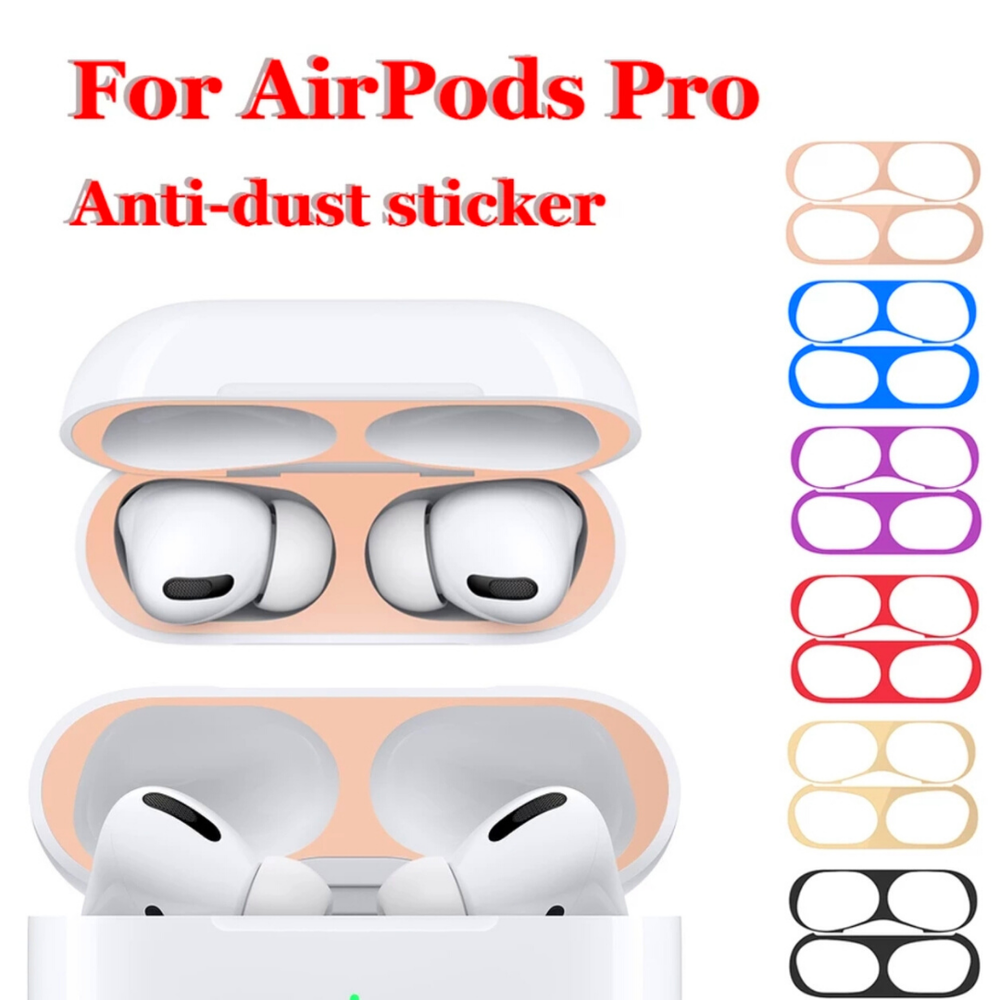 Guardapolvo Protector de Metal Etiqueta Sticker Proteger Audifonos Air-pod Pro