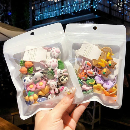 Hair Bands 10/20 Pcs/Bag Shiny Flowers Baby Scrunchies Rubber Kids Accessories