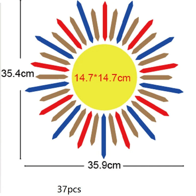 Wall Mirror Stickers Acrylic 3D Sunflower Decorative DIY Room Decors 35.4x35.9cm