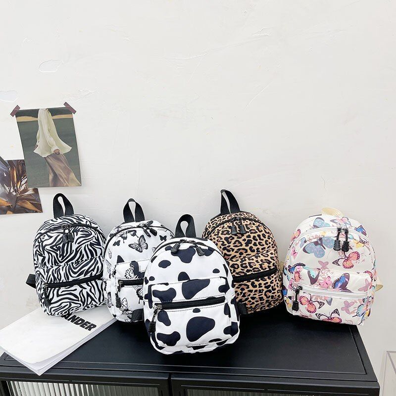Small Backpacks Nylon Bag Printing School Knapsack Polyester Softback Traveling