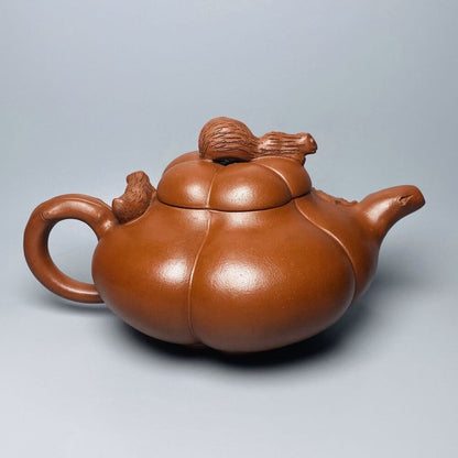 Vintage Chinese Yixing Purple Clay Teapot Zisha Ceramic Squirrel Teaware Collect