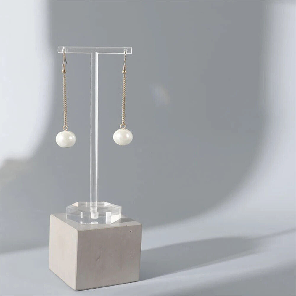 Jewelry Display Rack Clear Acrylic T Shape Drop Earrings Holder Organizer Stands