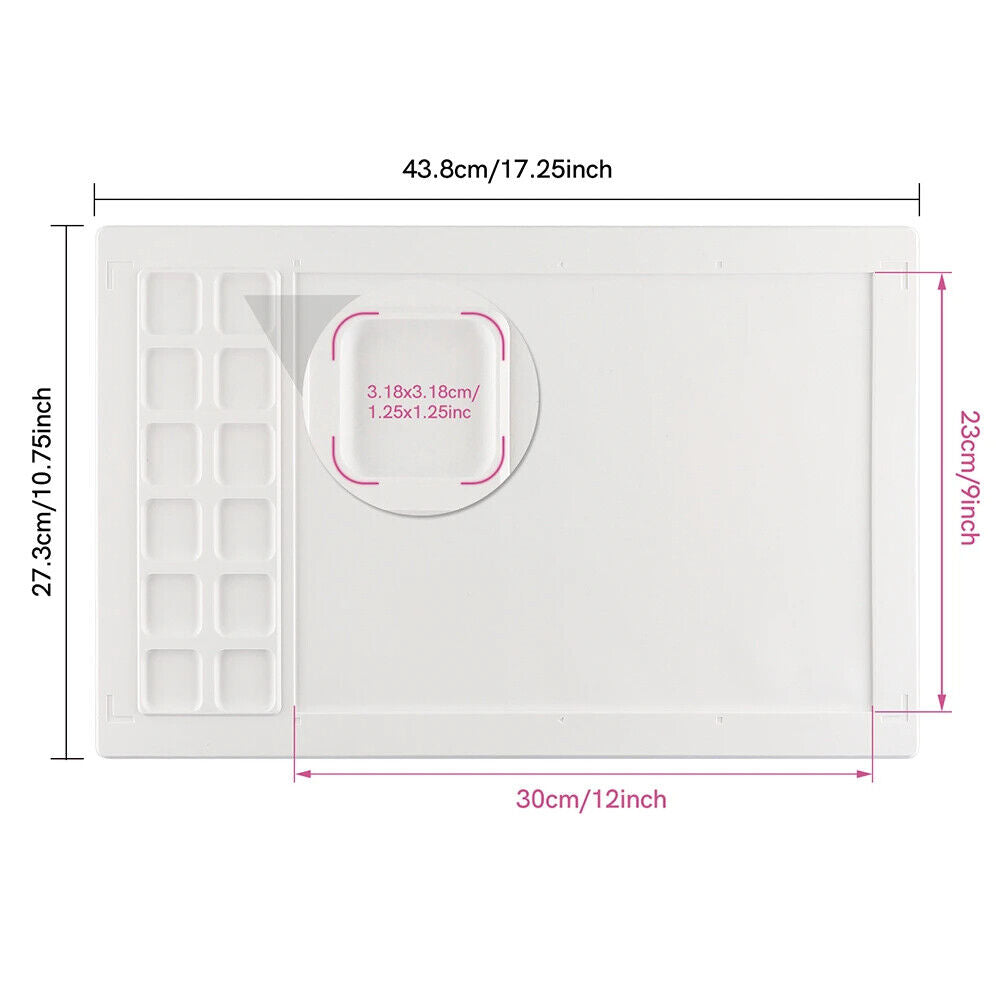 Water Media Mats Silicone Non-Stick Craft Painting Ink Blending Pads 43.8x27.3cm