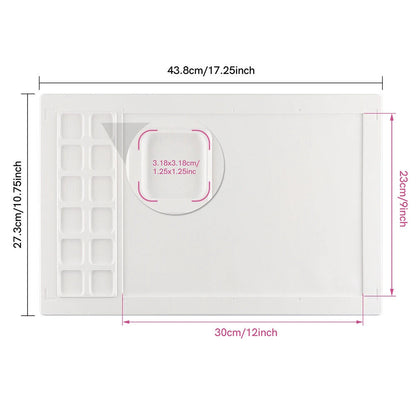 Water Media Mats Silicone Non-Stick Craft Painting Ink Blending Pads 43.8x27.3cm