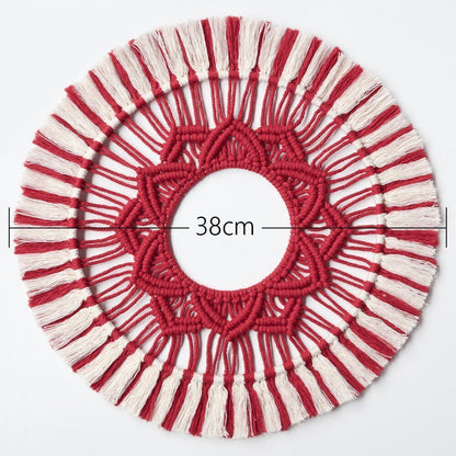 Wall Hanging Tapestry Bohemian Home Decor Woven Macrame Mandala Cotton Rope 42cm